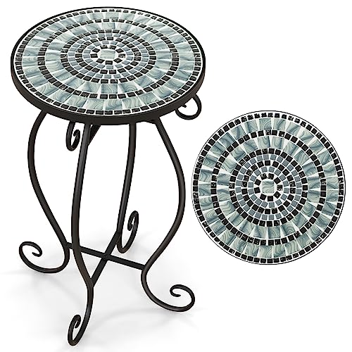 COSTWAY Mosaic side table Ø 30 × 50 cm