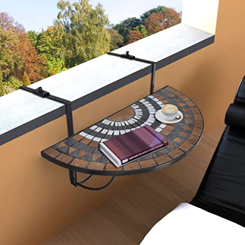 HaoChrymec Mozaikowy stół wiszący na balkon 76 × 56 × 64 cm
